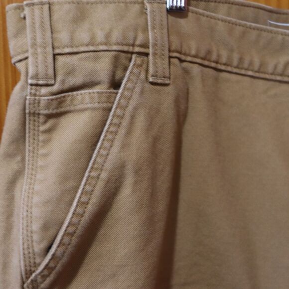 Carhartt Mens Tan Cargo Canvas Work Pants 42 x 32 Relaxed Fit Rugged Flex Jeans - Picture 6 of 15